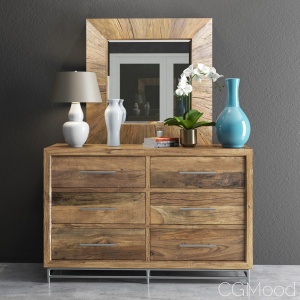 L'usine Dresser with Mirror and Decorative sets