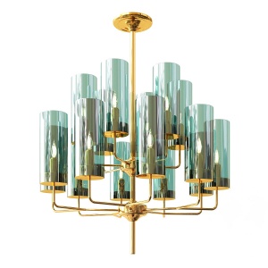 Hans-agne Jakobsson Brass & Blue Glass Tube