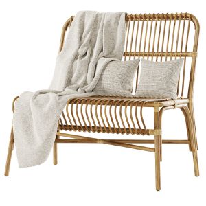 Valerie Vintage Rattan Loveseat