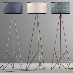 Modern Geometric Tripod Floor Lamp With Shade