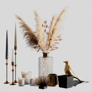 Decorative Set With Pampas 02