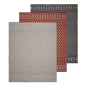 Outdoor Light Gray Cream Area Rug