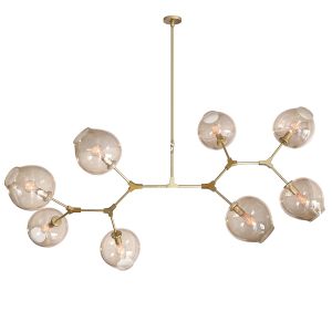 Ceiling Lamp Branching Bubbles Gold 8 Lights