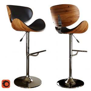 Faux Leather Swivel Bar Stool Black Rotterdam