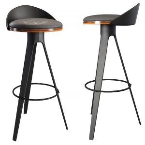 Bar Stool Hoker Falco  Bar Chair Black