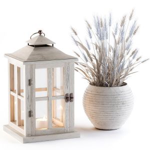 Decorative Blue Wheat & Lantern