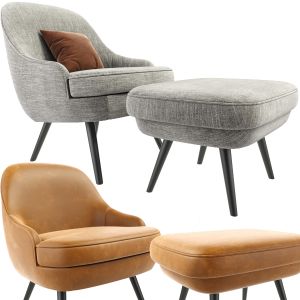 375 Walter Knoll Armchair And Ottoman