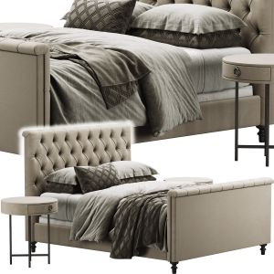 Rh Chesterfield Fabric Panel Bed