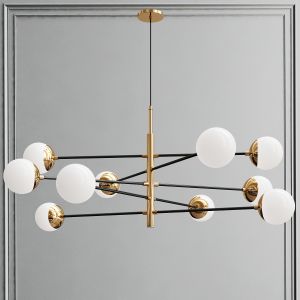 Gold & Black Iron Chandelier