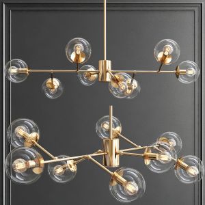 Modern Espalier Branching Globe Chandelier