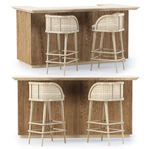 Soke Wooden Bar Furniture Set V02