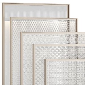 Set Of Decorative Partitions With Embossed Glass