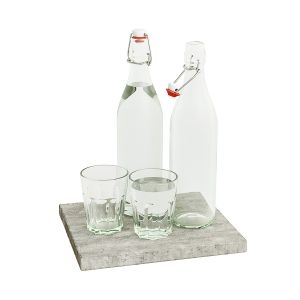 Flip-top Bottle And Glasses