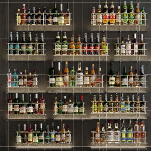 Luxury Shelf With Alcohol And Cocktails