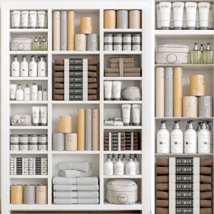 Wardrobe With A Beautiful Set Of Cosmetics