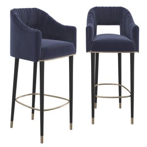 Modern Velvet Counter Height Bar Stool