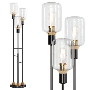 Menlo Lane Black Bronze 3 Light Seedy Glass