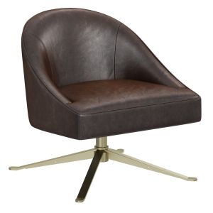 Restoration Hardware Porter Leather Swivel Chair