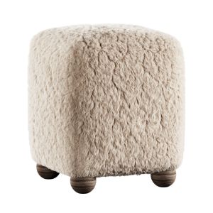 L Enchere Square Wool Ottoman