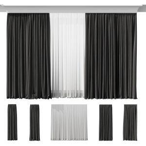 A Set Of Curtains With Tulle