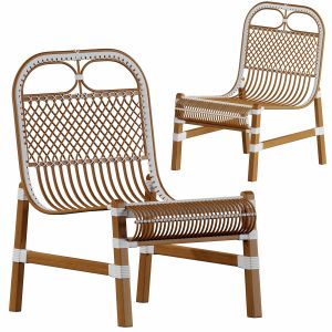 Vintage bohemian chic rattan armchair