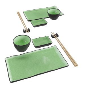 Green Stoneware Sushi Set