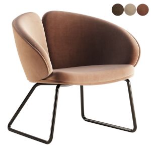 Peach Sled Base Easy Chair By Mobboli