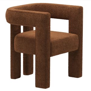 Stature Burnt Sienna Boucle Dining Armchair By Cb2