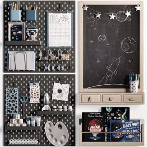 Ikea Skadis Pegboard With Chalkboard For Teenagers