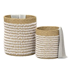 Bazar Bizar Natural Coastal Seashell Basket