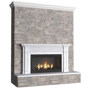 Modern Fireplace In Classic Style.stonework