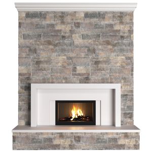 Fireplace Modern Artdeco Stonework