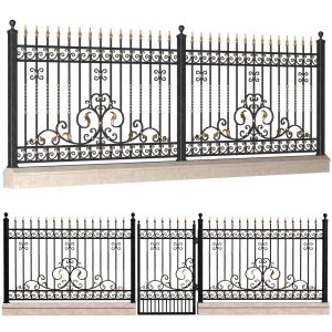 Classic Style Fence With Wrought Iron Railing