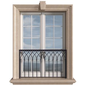 Classical Forged Fence. Frame Window