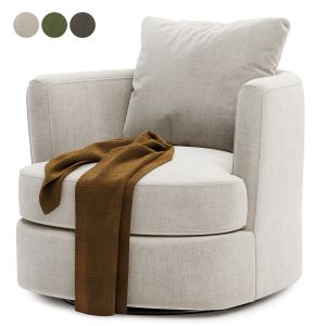 Zarren Upholstered Swivel Barrel Chair