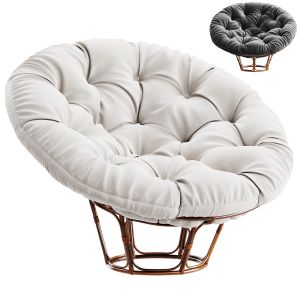 Lounge Chair Papasan Rocker Cognac