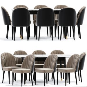 Wahson Velvet Dining Chair Table