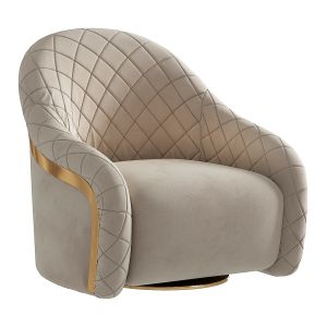 Luxury Quilted Metal Belt Armchair