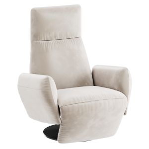 Ivory Leather Recliner Lounge Chair Poltrona