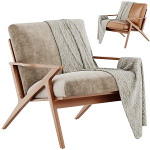 Cavett Wood Frame Armchair By Crate & Barrel