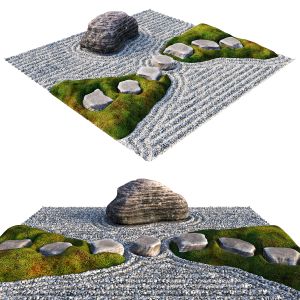 Japanese Rock (zen) Garden 05 | Pbr | Lowpoly