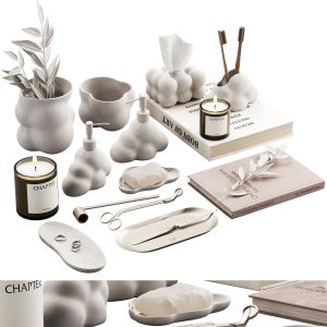 487 Bathroom Decorative Set 03 Cloud Accessories