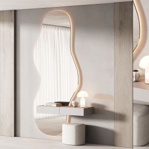 489 Hallway Zone 10 Minimal Curved Shape Mirror 01