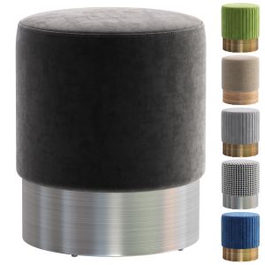 Pouf On A Silver Base Domane