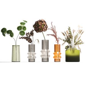 Collection Of Minimalist Bouquets Of Flowers Vase