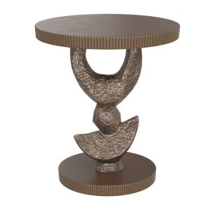 Corbin Bronze Side Table Half Moon