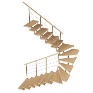 Wooden Stair On Metal Frame