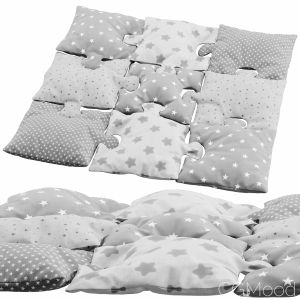 Puzzle Pillow Set Gray