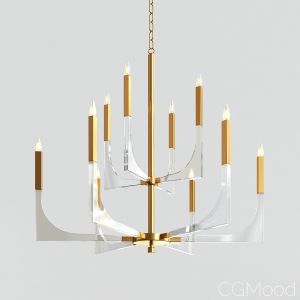 Acrylic Brass Finish Chandelier