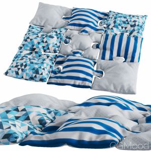 Puzzle Pillow Set Blue